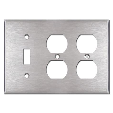 Jumbo 2 Gang 4 Plug Outlet Covers - Spec Grade Stainless Steel