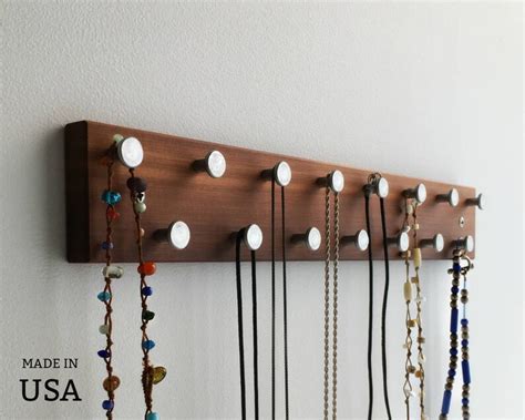 necklace organizer modern necklace rack wall mount etsy