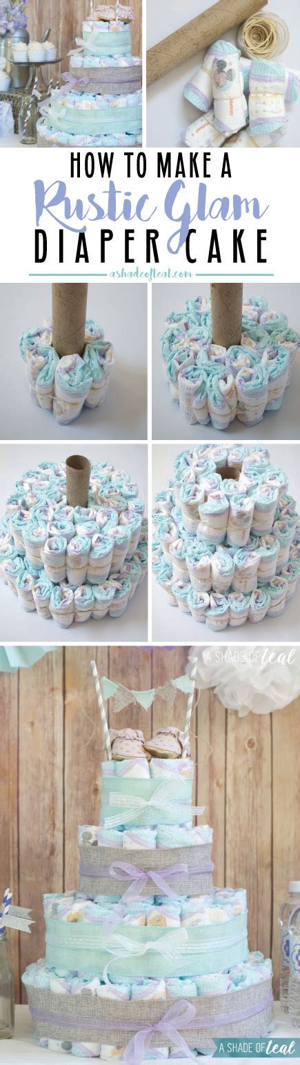 Rustic Glam Baby Shower Plus Make A Diaper Cake A Shade Of Teal