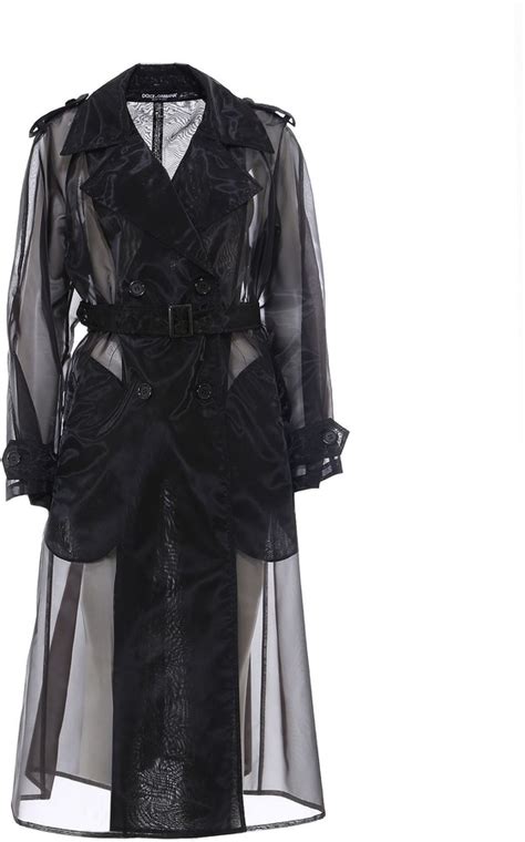 Dolce Gabbana Sheer Ruffled Trench Coat Shopstyle