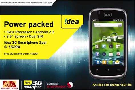 Idea Zeal 3g Smartphone Full Specifications Features And Price In India