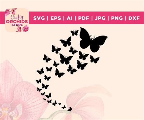 Butterfly Svg Butterfly Swarm Svg Flying Butterflies Svg Butterfly