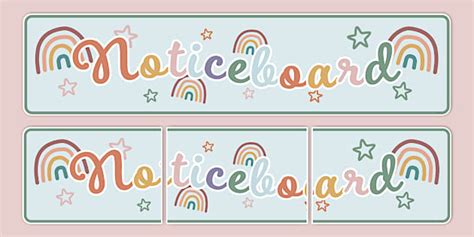 Muted Rainbow Noticeboard Display Banner Teacher Made