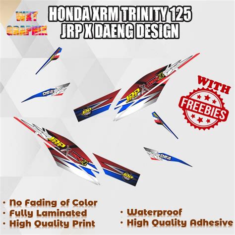 HONDA XRM TRINITY 125 JRP X DAENG DESIGN DECALS WATERPROOF LAMINATED