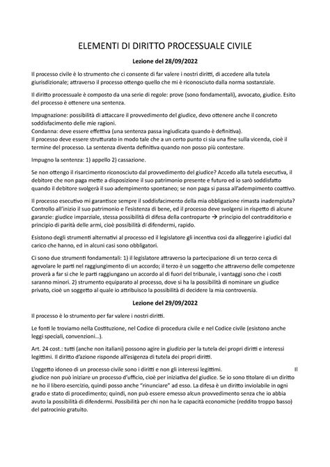 Elementi Di Diritto Processuale Civile Elementi Di Diritto