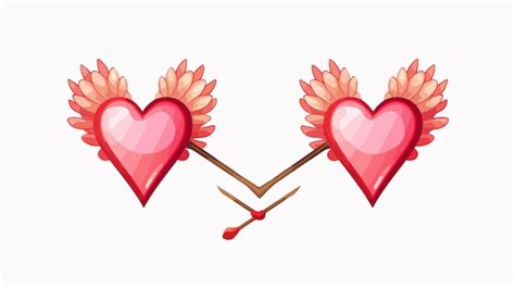 Cupid Bow Icon And Arrow With Heart Cartoon Vector Premium AI