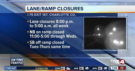 Work On I 75 In Charlotte County This Week