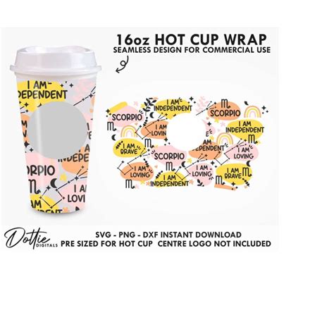 Scorpio Affirmations Sbux Hot Cup Svg Abstract Zodiac Star S Inspire