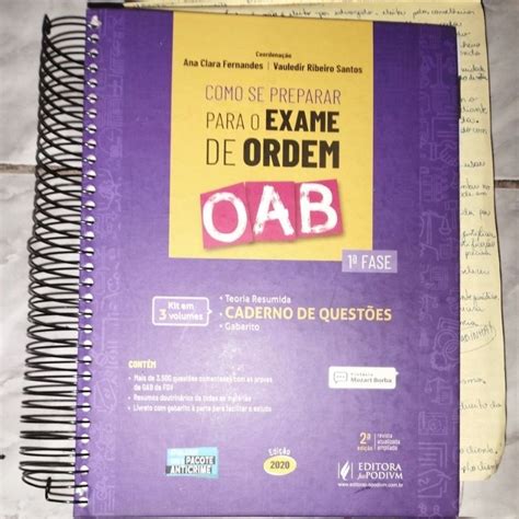 Como Se Preparar Para O Exame Da Oab Ana Clara Fernandes Shopee Brasil