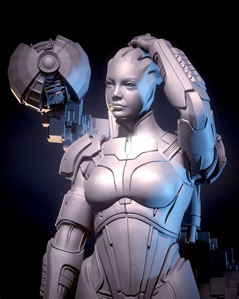 Mass Effect Fanart Liara Tsoni 3d Print Model Pose 1 3d Model 3d