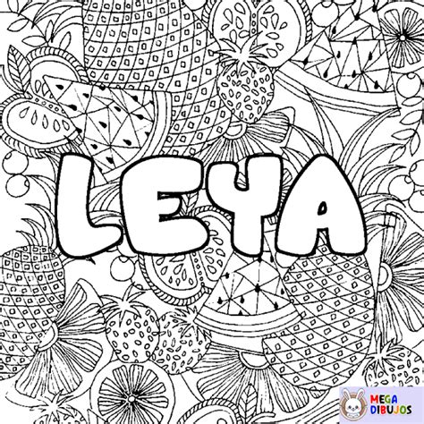 Coloraci N Del Nombre Leya Decorado Mandala De Frutas Maxi Dibujos