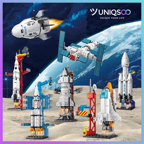 Jual UNIQSOO Brick Mini Roket SPACE SHUTTLE Miniatur Pesawat Luar