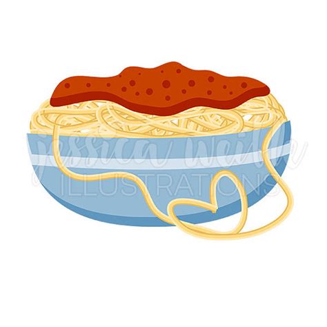 Heartfelt spaghetti cute digital clipart romantic pasta clip art jpg ...