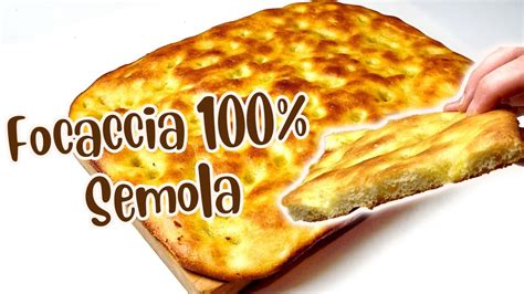 FOCACCIA Di SEMOLA Bassa E Scrocchiarella Ricetta Facile E Veloce