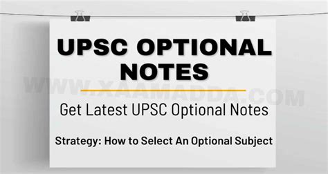 Upsc Optional Subjects Notes Pdf Best Optional Subjects Xaamadda