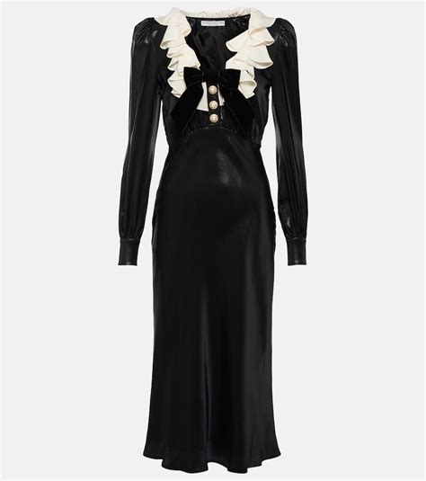 Alessandra Rich Velvet Maxi Dress Black Editorialist