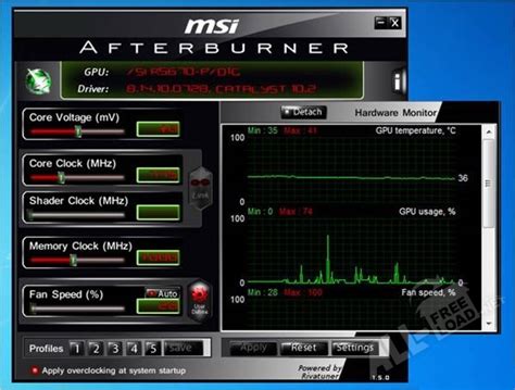 Скачать MSI Afterburner на компьютер Windows 7,10,11