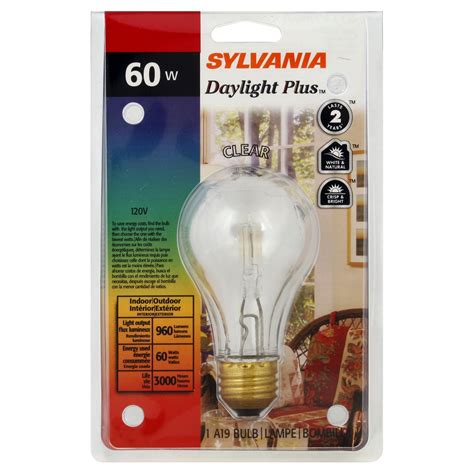 Sylvania A Watt Daylight Plus Clear Indoor Outdoor Light Bulb