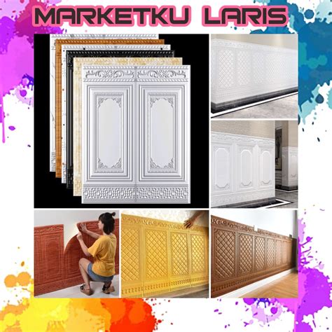 Jual Mkl Wallpaper 3d Foam Wallfoam Dinding 3d Motif Pintu Jati 90