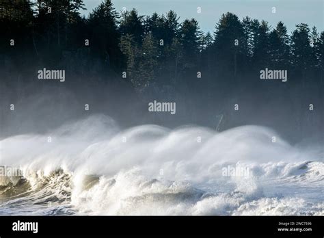 WA23966 00 WASHINGTON Spindrift On Wind Blown Waves Near James