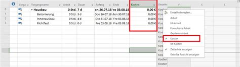 MS Project Variable Kostenplanung Mit Hilfe Von Ressourcen