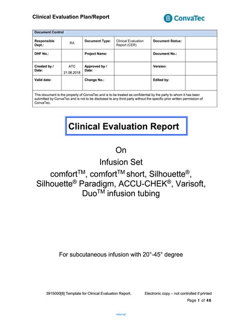 Clinical Evaluation Report Template