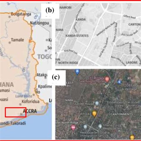 Athe Location Of Accra On The Map Of Ghana Generated From