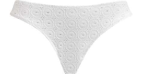 Vilebrequin Midi Brief Bikini Bottom Broderie Anglaise In White Lyst