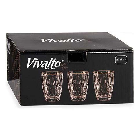 Vivalto Waterglazen Drinkglazen Kristal Look Gouden Rand Ml