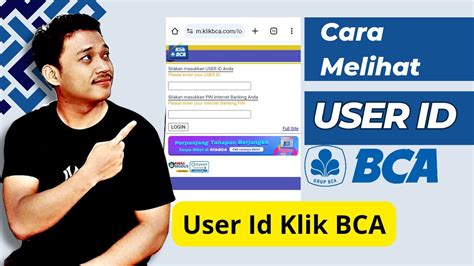 Cara Melihat User Id BCA User Id Klik Bca YouTube