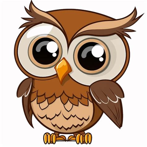 Premium Photo Cartoon Owl With Big Eyes And Big Eyes Sitting On A