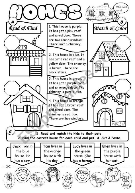 Homes Esl Worksheet By Gabitza