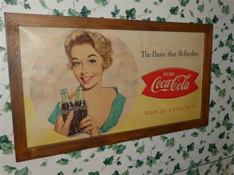 Vintage Coca Cola The Pause That Refreshes Cardboard Sign