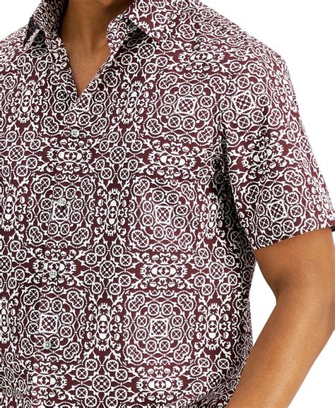 Tasso Elba Mens Medallion Print Shirt Created For Macys Macys