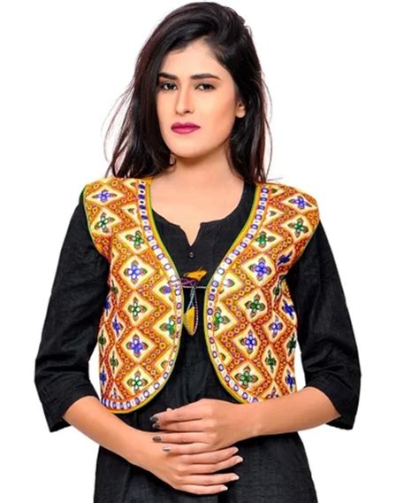 Modern Multicolor Gamthi Kutch Work Embroidered Ladies Koti Ethnic