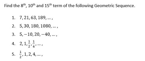 Answered Find The 8th 10th And 15th Term Of The… Bartleby