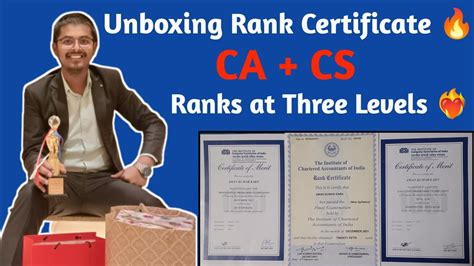 Unboxing Of Rank Certificates Ranks At Three Levels CA Aman Karn