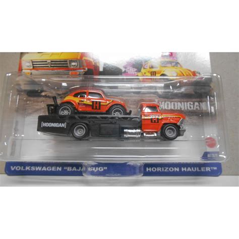 VOLKSWAGEN BEETLE BAJA BUG HORIZON HAULER TEAM TRANSPORT 31 1 64 HOT WHEELS BCN STOCK CARS