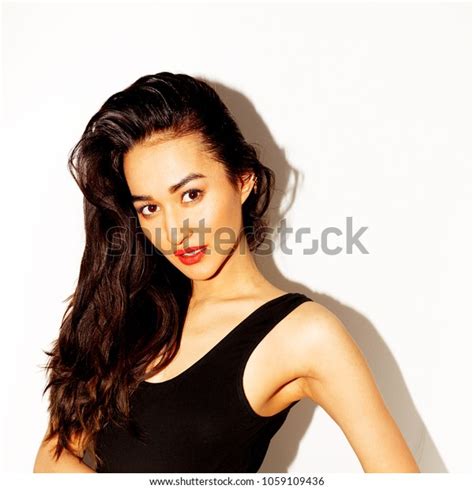 Sexy Brunette Black Swimsuit Beach Summer Stock Photo 1059109436 Shutterstock