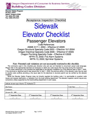 Elevator Maintenance Checklist Fill Online Printable Fillable