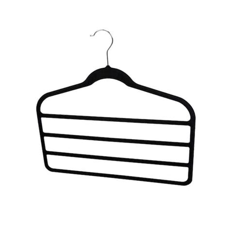 Home Basics Black Velvet Pants Hangers 3-Pack FH01079 - The Home Depot