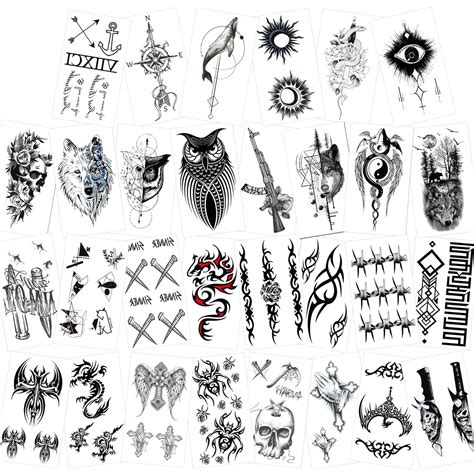 Buy Konsait Temporary Tattoos For Adult Men Women Kids30 Sheets