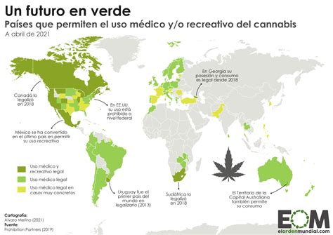 El Mapa De La Legalización Del Cannabis En El Mundo Mapas De El Orden