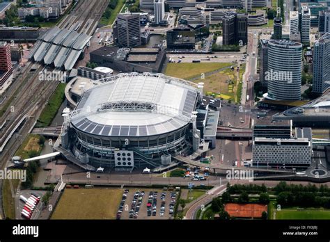 Aerial view of the Ajax football stadium in Amsterdam, Netherlands ...