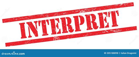 INTERPRET Text On Red Round Grungy Stamp Stock Image | CartoonDealer ...