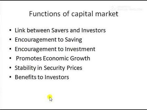 Functions Of Capital Market YouTube