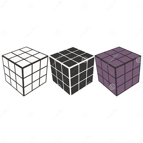 Rubik`s Cube Logo Design Icon Vector Illustration Geometric Sign