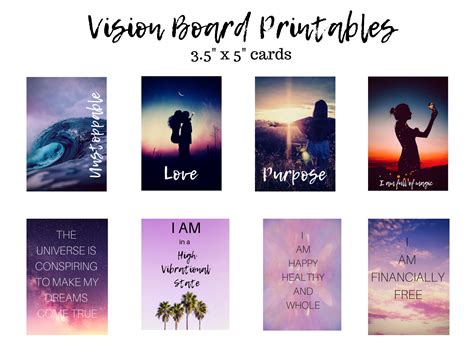 Vision Board Cards Law of Attraction Quotes Affirmations - Etsy