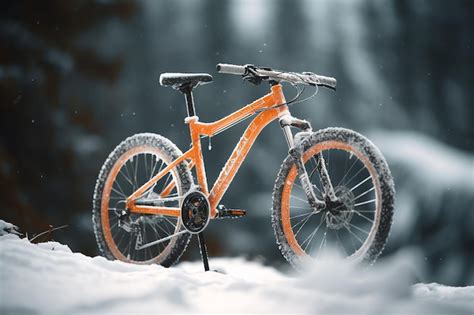 Premium AI Image | A mountain bike in the snow