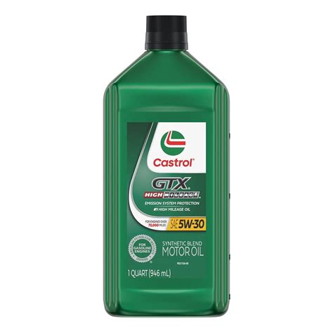 Castrol Gtx High Mileage Synthetic Blend Engine Oil W Quart